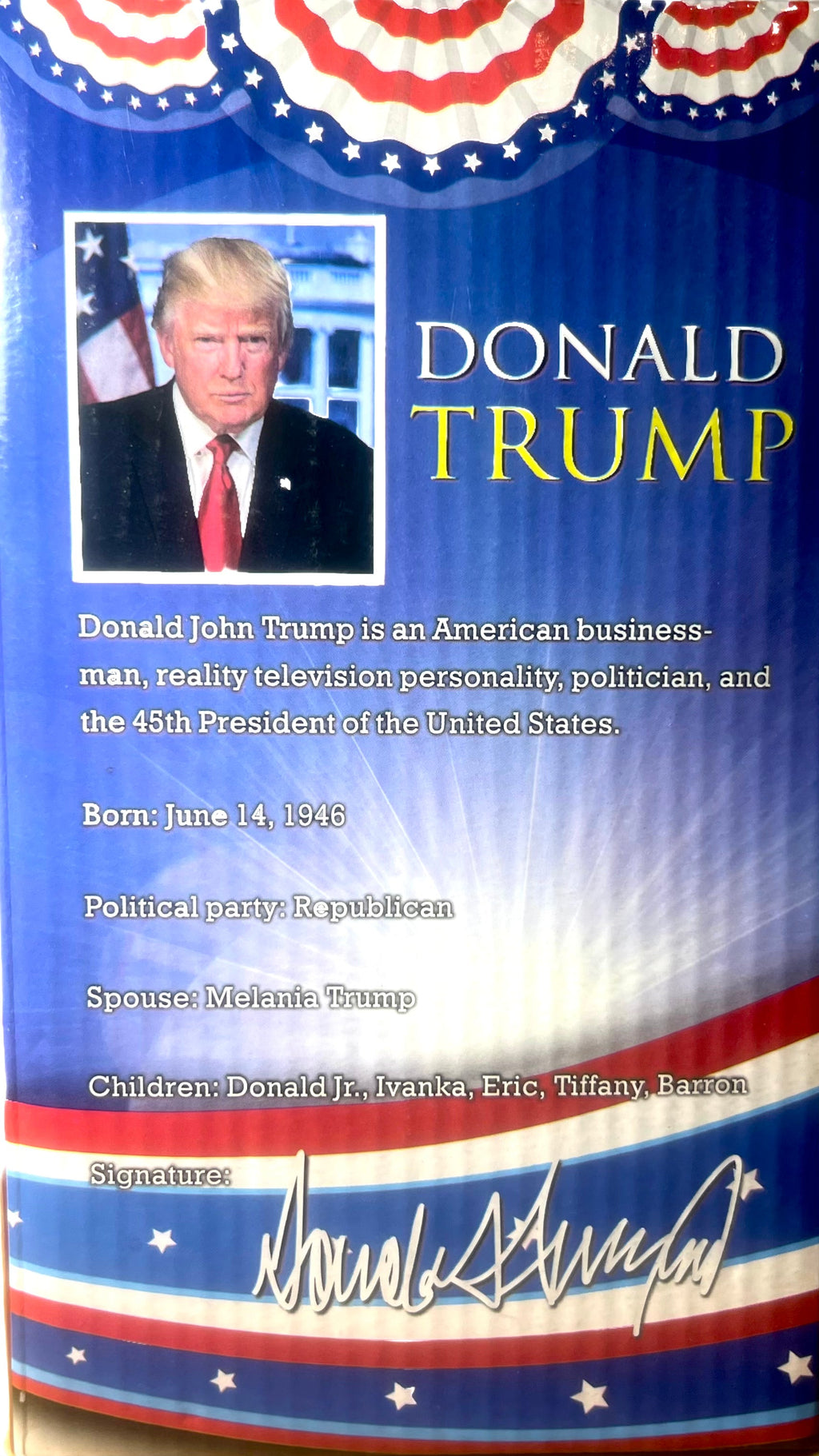 PRESIDENT TRUMP BOBBLE HEAD COLLECTORS LIMITED